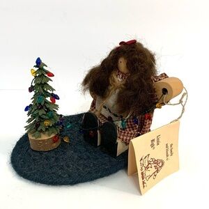 Vintage 1992 Lizzie High Wooden Folk Art Doll Little Ones Love Putting Lights On